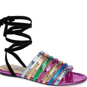 ATTICO The Attico Chiara Rainbow Ankle Wrap Sandal/Dust bag New Size 6 $702